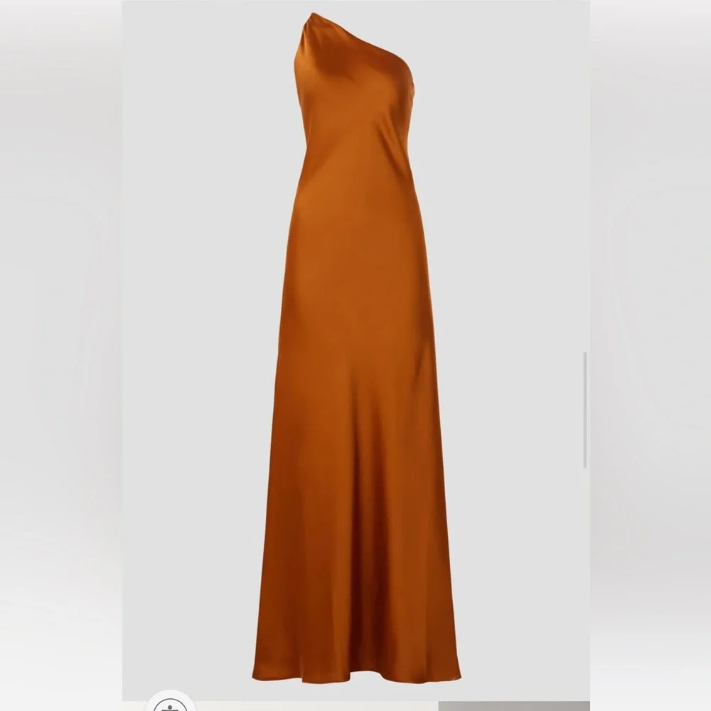 Sz 16 Obando‎ collective copper orange one shoulder sleeveless maxi gown RTR xl - Picture 4 of 14